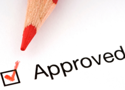 Approved with red pencil and checkmark